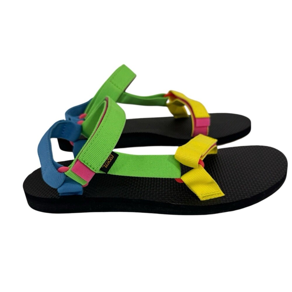 Teva Women's 11 Original Universe Sandals Neon Multi-Colored Retro Y2K Shoes